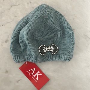 NWT Anne Klein Embellished Rhinestone Beaded Hat